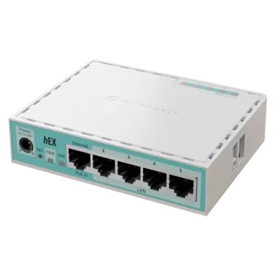 Router hEX, 5 porturi Gigabit, USB, PoE IN - MikroTik E50UG foto