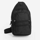 Rucsac negru din nylon, 19x10x34 cm, cu compartimente multiple, CMCLASS