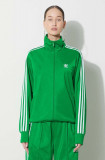 Adidas Originals bluză Adicolor Classics Firebird femei, culoarea verde, cu imprimeu, IP0604