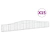 Cosuri gabion arcuite 15 buc, 400x30x40/60 cm, fier galvanizat