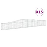 Cumpara ieftin Cosuri gabion arcuite 15 buc, 400x30x40/60 cm, fier galvanizat