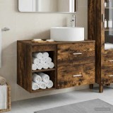 Cumpara ieftin Set dulap baie 2 buc. Stejar fumuriu 79,5 x 44,5 x 80 cm
