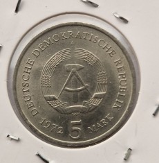 Germania 5 Mark 1972 marci RDG Maisen moneda din nichel km # 37