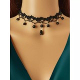 Cumpara ieftin Choker Negru cu Bile - 10545