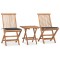 vidaXL Set mobilier exterior pliabil cu perne, 3 piese, lemn masiv tec