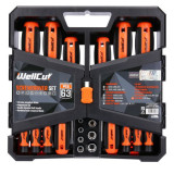 Cumpara ieftin Set surubelnite cu adaptori si biti 63 buc WellCut WC-RSD63, ProCraft