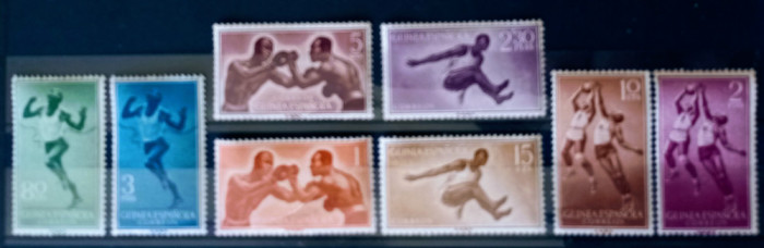 Guinea spaniola 1958 sport box,baschet,atletism serie 8v. Nestampilata