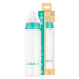 Biberon din Sticla Anticolici BABOO - Gat Stramt, 240 ml, 3 luni+ NEW
