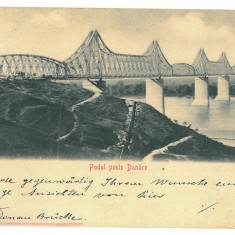 2241 - CERNAVODA, Dobrogea, railway bridge, Litho - old postcard - used - 1903