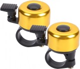 Set de 2 sonerii pentru bicicleta Herefun, aluminiu/plastic, negru/auriu