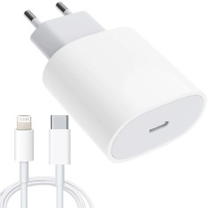 Set Incarcator Fast Charger 20W si cablu de date Fast Charge Type-C-Lightning, Compatibil cu Apple iPhone 14 /