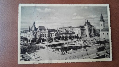Carte postala, Oradea Piata Unirii 1937 foto