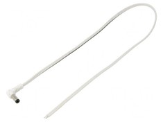 Cablu DC 5,5/2,1 Mufă Unghi Alb 0,5m 2x0,5mm2