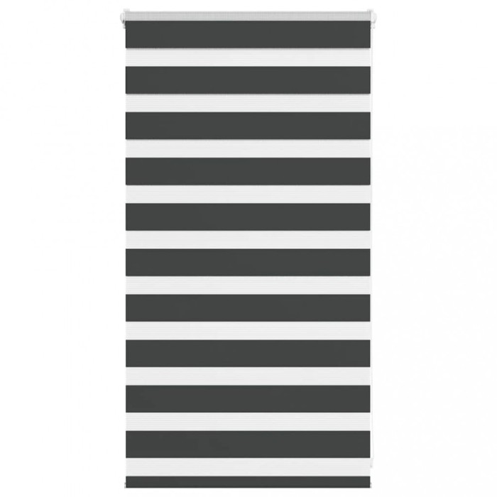 Jaluzea tip zebra neagră lățime țesătură 75,9 cm poliester