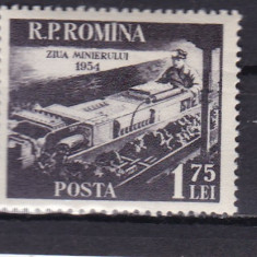ROMANIA 1954 LP 365 ZIUA MINERULUI MNH