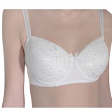 Sutien Balconette cu cupe construite cu Dantelă, microfibra si burete - S109 Confortabil și Practic - Alb - 75D