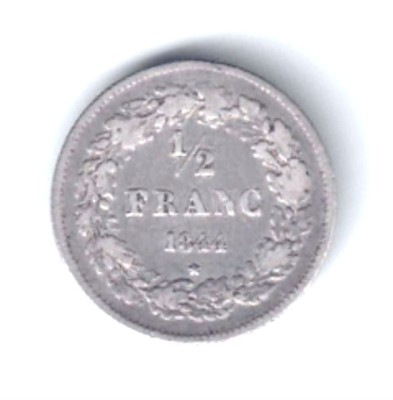BELGIA 1/2 FRANC 1844 ARGINT VF+ foto