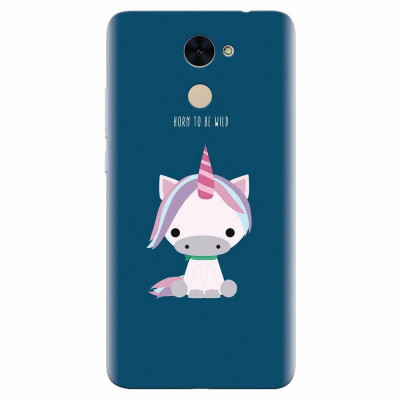 Husa silicon pentru Huawei Y7 Prime 2017, Horn To Be Wild Cute Unicorn foto