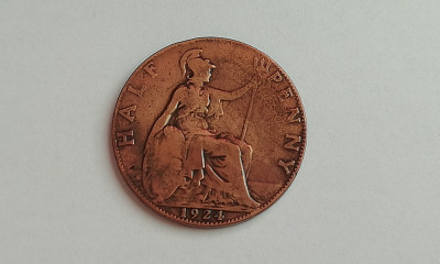 M3 C50 - Moneda foarte veche - Anglia - Half penny - 1924 foto