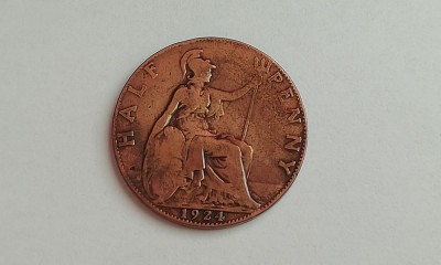 C50 - Moneda foarte veche - Anglia - Half penny - 1924 foto