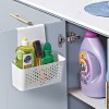 Coș Depozitare Suspendat Ușă Dulap Alb 23.5x12.5x24.5cm Plastic, Organizator Multifuncțional