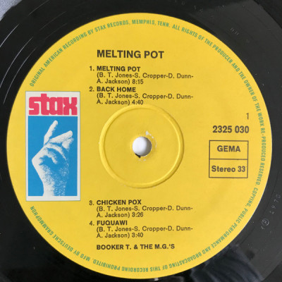 Vinil Booker T. &amp;amp; The M.G.&amp;#039;s &amp;ndash; Melting Pot (G+) foto