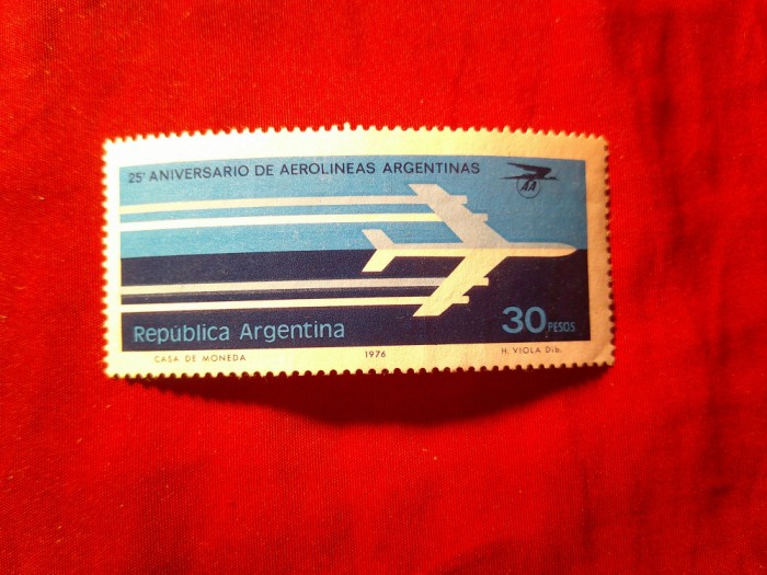 Serie Argentina 1976 - Aviatie val. 30p fara guma