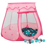 Cumpara ieftin Cort de joaca pentru copii cu 250 bile, roz, 102x102x82 cm