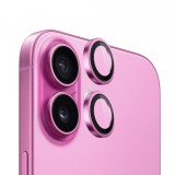 Folie de protectie Camera Spate Blueo Metal Frame pentru Apple iPhone 15 Plus / 15, Sticla Securizata, Set 2 bucati, Roz