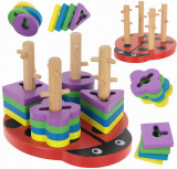 Puzzle din lemn Buburuza Puzzle Montessori Sorter