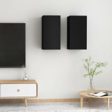 Comode TV, 2 buc., negru, 30,5x30x60 cm, PAL GartenMobel Dekor, vidaXL