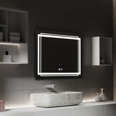 Oglinda LED Rectangulara, 80x60cm, KOVEN Touch, Sistem Dezaburire,Dimabila ModernLight Concept foto
