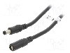 Cablu alimentare DC, DC 5,5/2,5 mufa, DC 5,5/2,5 soclu, negru, 10m, GOOBAY - 71402
