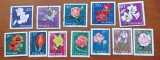POLONIA-1970-80-''SERII TEMATICE COMPLETE-12 VAL.stampilate-FLORI-Vezi-Scan