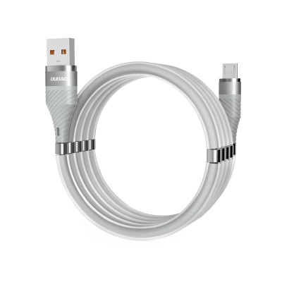 Cablu Date si Incarcare USB la MicroUSB Dudao, Cu suport organizare magnetic, 5A, 1 m, Gri L1xsM foto