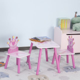 HOMCOM set masa si 2 scaune pentru copii 3-8 ani, roz