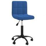 VidaXL Scaun de bucătărie pivotant, albastru, catifea