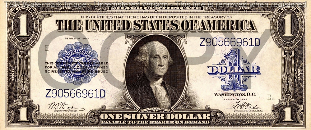 1 dolar 1923 Reproducere Bancnota USD , Dimensiune reala 1:1 | Okazii.ro