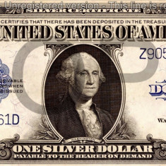 1 dolar 1923 Reproducere Bancnota USD , Dimensiune reala 1:1
