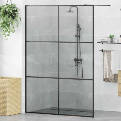 Zid de dus walk-in Negru 140 x 195 cm sticla securizata foto