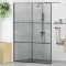 Zid de dus walk-in Negru 140 x 195 cm sticla securizata