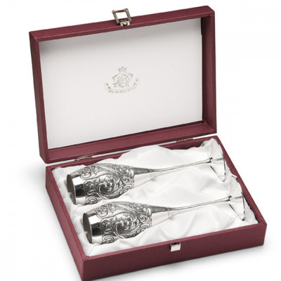 Set de 2 Pocale Argintate Royal Rose Made by Sheffield Chinelli COD: 1214 foto