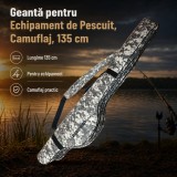 Geantă pentru Echipament de Pescuit, Camuflaj, 135 cm