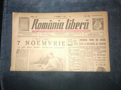 ZIAR ROMANIA LIBERA 8 NOIEMBRIE 1945 foto