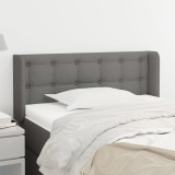 vidaXL Tăblie de pat cu aripioare gri &icirc;nchis 93x16x78/88 cm textil