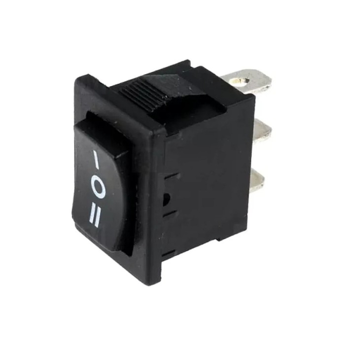 Intrerupator FR 19.2x13mm (ON)-OFF-(ON) negru