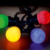 Ghirlanda Party LED cu legare in serie, pt exterior, 10globuri colorate, 5 m