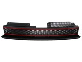 Grila masca fata fata VW GOLF VI (5K), 10.2008-2016 Model : GTI, cu banda rosu; negru; fara emblema; TUNING,