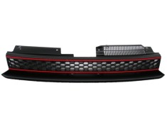 Grila masca fata fata VW GOLF VI (5K), 10.2008-2016 Model : GTI, cu banda rosu; negru; fara emblema; TUNING,