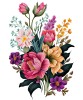 Sticker decorativ, Flori, Multicolor, 85 cm, 1216STK-2